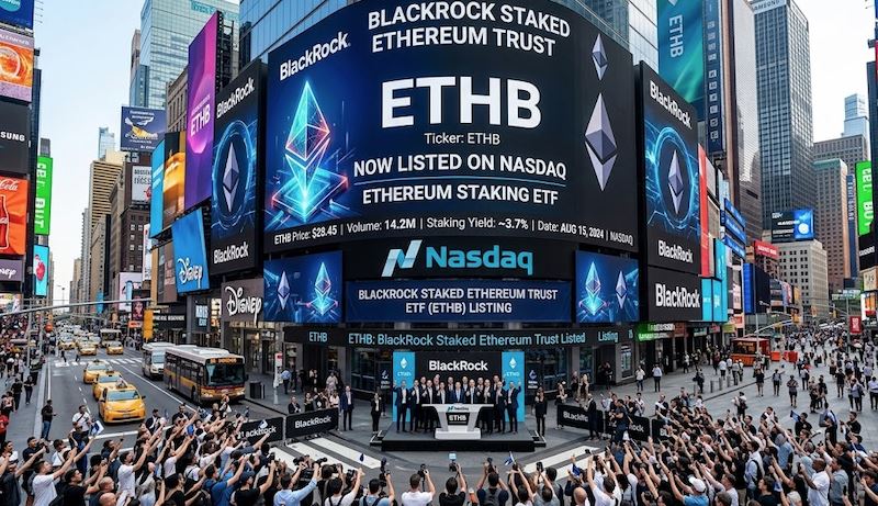 贝莱德质押以太坊信托ETHB正式上市，ETH成功站上月线