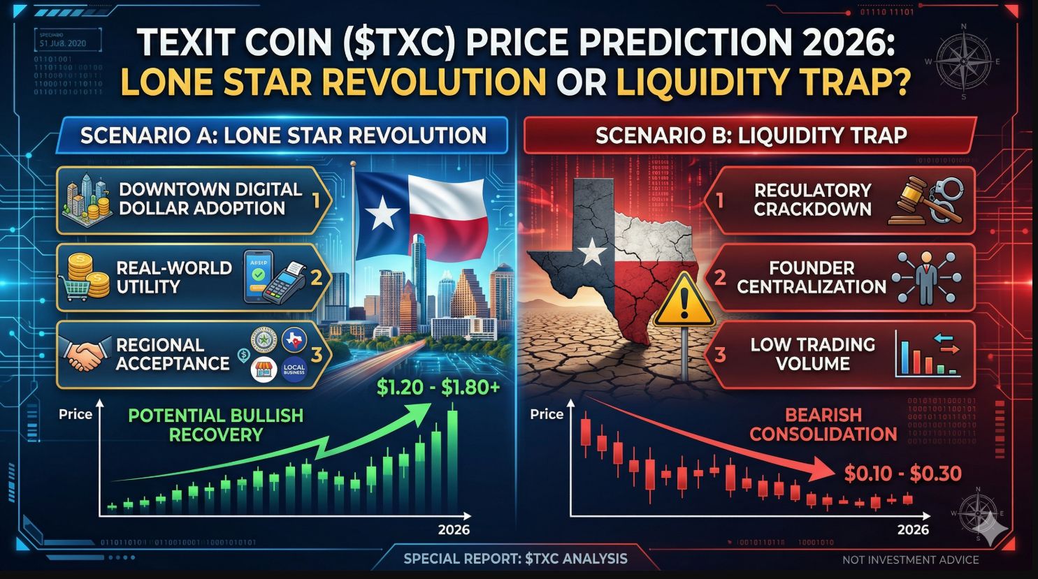 什么是TEXIT Coin(TXC)币?未来能涨到10美元吗?TXC价格预测2026-2030年