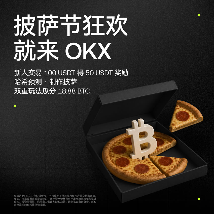 披萨节就来OKX！18.88 BTC等你瓜分